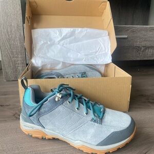 Columbia Women's Mount Carmel Low Waterproof Shoes - Gray and Blue